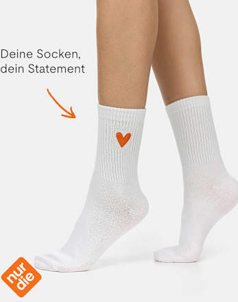 Socken mit Herz-Motiv weiß Gr. 39-42 nur die