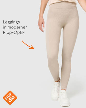 Leggings in Ripp-Optik beige Gr. 36/38 nur die