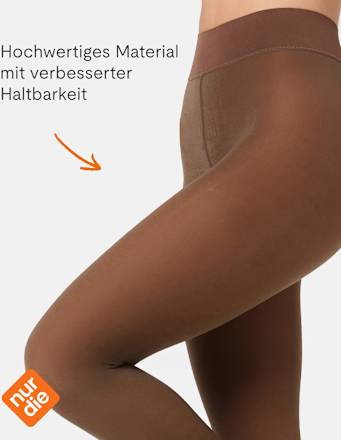 Strumpfhose warm & transparent strapazierfähig braun Gr. 44/48, 80 DEN nur die