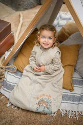 Anouk Schlafsack 2 TOG mit Affi-Motiv, beige, 90 cm Anouk natubini