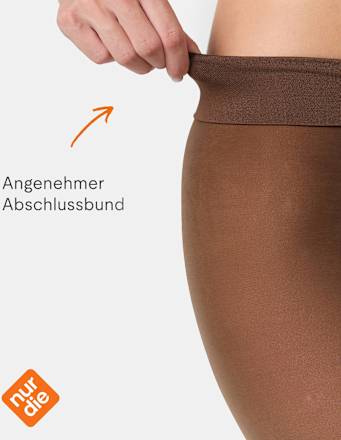 Strumpfhose warm & transparent strapazierfähig braun Gr. 44/48, 80 DEN nur die
