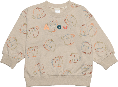 Anouk Sweatshirt mit "Anouk" Stickerei & Affi-Muster, beige, Gr. 98 Anouk natubini