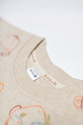 Anouk Sweatshirt mit "Anouk" Stickerei & Affi-Muster, beige, Gr. 92 Anouk natubini