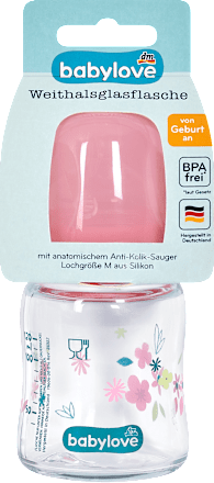 Butelka szklana, 0-6 miesięcy, 120 ml babylove