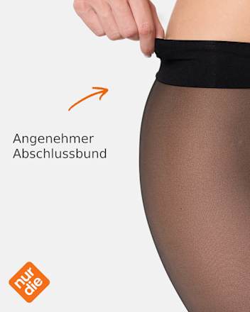 Strumpfhose warm & transparent mit Innenfleece schwarz Gr. 44/48, 80 DEN nur die
