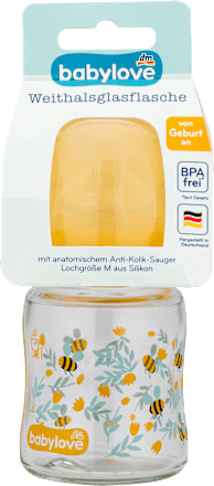 Butelka szklana, 0-6 miesięcy, 120 ml babylove