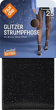 Strumpfhose mit Allover-Glitter-Effekt schwarz Gr. 38/40, 25 DEN nur die