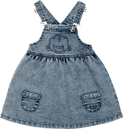 Anouk Latzkleid aus Jeans mit Affi-Stickerei & Taschen, blau, Gr. 104 Anouk natubini
