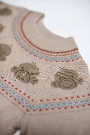 Anouk Pullover aus Strick mit Raglanärmeln & Affi-Muster, beige, Gr. 98 Anouk natubini