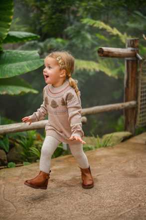 Anouk Pullover aus Strick mit Raglanärmeln & Affi-Muster, beige, Gr. 98 Anouk natubini