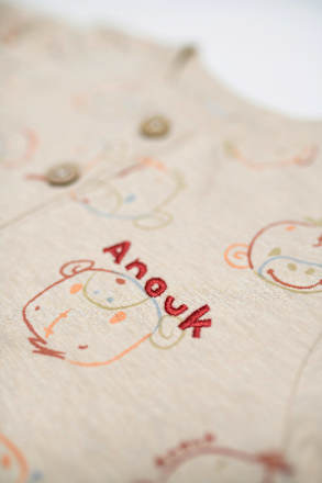 Anouk Overall mit Anouk-Stickerei & Knopfleiste, beige, Gr. 86/92 Anouk natubini
