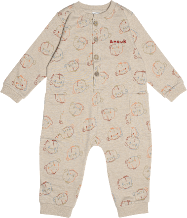 Anouk Overall mit Anouk-Stickerei & Knopfleiste, beige, Gr. 86/92 Anouk natubini