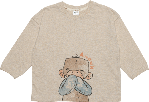 Anouk Langarmshirt mit Affi-Motiv, beige, Gr. 110 Anouk natubini