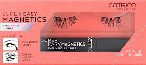 Künstliche Wimpern Super Easy Magnetics (1 Paar) +& Eyeliner 010 Magical Volume  CATRICE