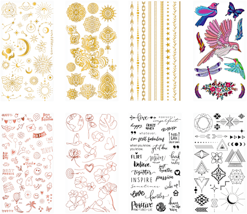 Temporäres Körpertattoos Festival 01 Stories essence