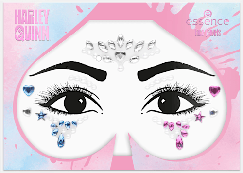 Glitzersteine für das Gesicht Harley Quinn essence