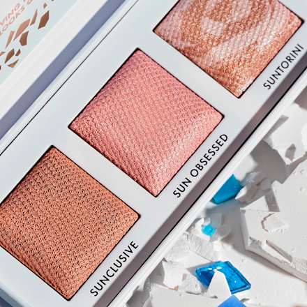 Highlighterpalette Summer Obsessed Glowy Face C01 Seaside Glow CATRICE