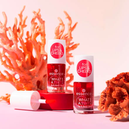 Tekoče rdečilo za lica in ustnice What a Tint! - 02 Coral Sunset essence