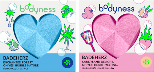 Badebombe Herz Neon sortiert BODYNESS