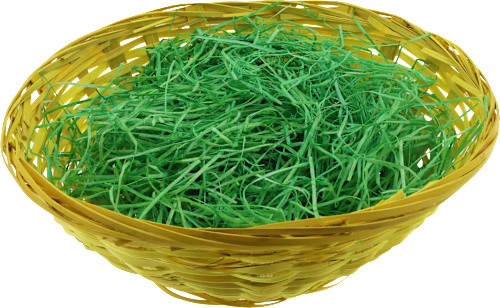 Osterkorb gefüllt mit Ostergras gelb keine Marke