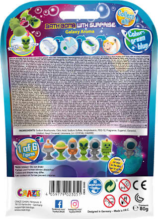 Kinder Badezusatz Badebombe Surprise Space  CRAZE