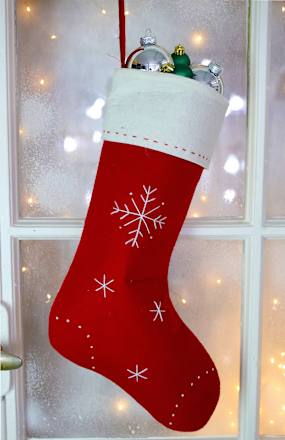 Nikolausstrumpf mit Schneeflocken, Filz Dekorieren & Einrichten
