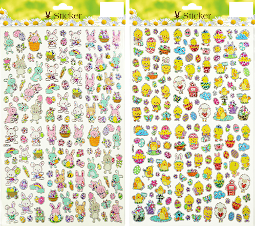 Aufkleber Laser großer Bogen, Hasen & Küken Dekorieren & Einrichten