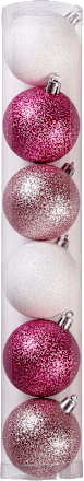 Kugel aus Kunststoff, beglittert, pink-rosa-weiß Dekorieren & Einrichten