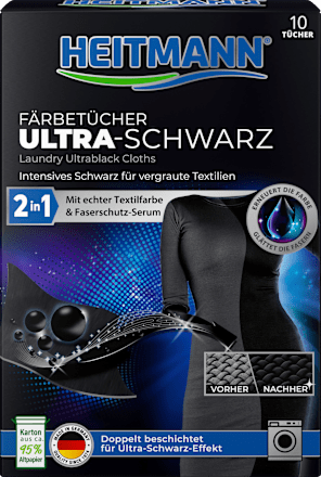 HeitmannFärbetücher Ultra Schwarz 2in1, 10 St