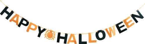 Girlande "Happy Halloween", Filz, schwarz/orange Dekorieren & Einrichten