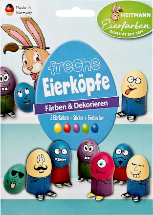 sada pro barvení a zdobení vajíček freche Eierköpfe HEITMANN Eierfarben