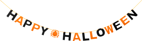 Girlande "Happy Halloween", Filz, schwarz/orange Dekorieren & Einrichten