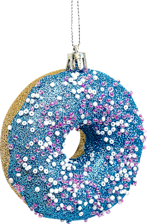 Kugel aus Kunststoff, Donut, blau Dekorieren & Einrichten