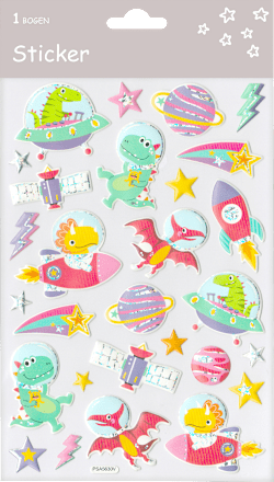 Aufkleber, Weltraumdinos keine Marke