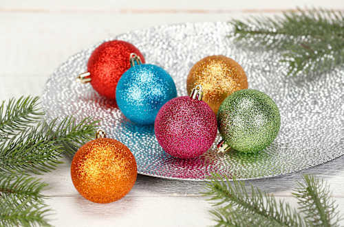 Kugel aus Kunststoff, beglittert, fiori-Mix Dekorieren & Einrichten