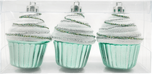 Kugel aus Kunststoff, Cupcake, mint-weiß Dekorieren & Einrichten