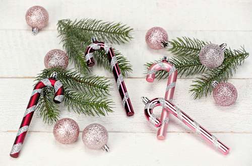 Zuckerstange gestreift, rosa/bordeaux Dekorieren & Einrichten