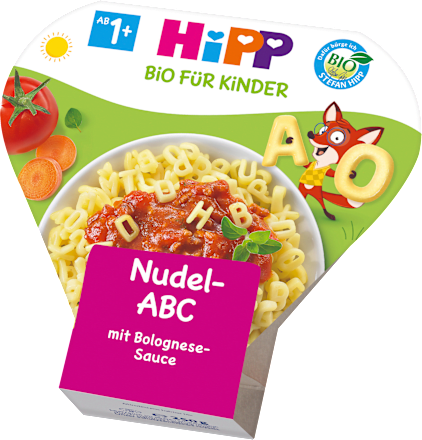 Bio für Kinder Nudel-ABC mit Bolognese-Sauce HiPP