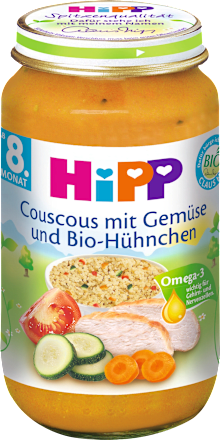 Menü Couscous mit Gemüse und Bio-Hühnchen ab 8. Monat HiPP