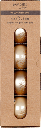 Kugel aus Glas, "Frohe Weihnachten", champagner Dekorieren & Einrichten