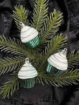 Kugel aus Kunststoff, Cupcake, mint-weiß Dekorieren & Einrichten