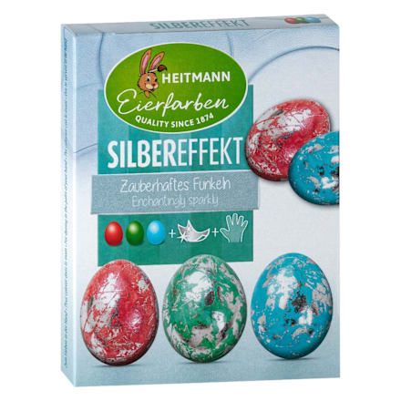Боя за яйца Сребърен блясък, 3 цвята HEITMANN Eierfarben