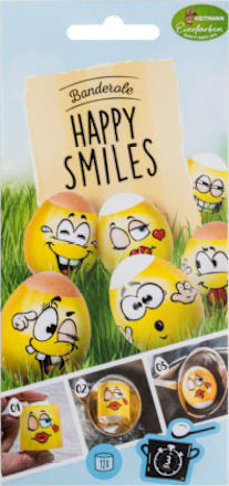 Bandă termo motive happy smile HEITMANN Eierfarben