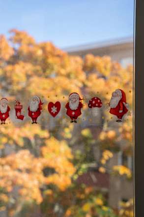 Fensterbild Weihnachtsmänner lang schmal  Dekorieren & Einrichten