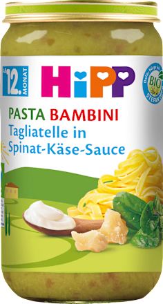 Menü Pasta Bambini Tagliatelle in Spinat-Käse-Sauce ab dem 12. Monat HiPP