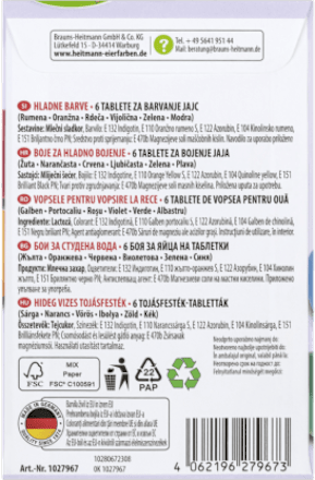 Vopsea pentru ouă la rece 6 culori HEITMANN Eierfarben