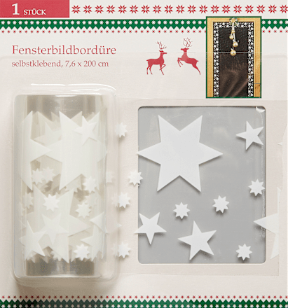 Fensterbilder, Bordüre Sterne, weiß Dekorieren & Einrichten