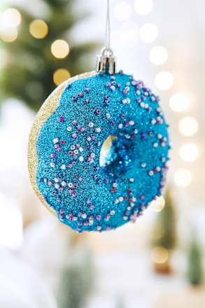 Kugel aus Kunststoff, Donut, blau Dekorieren & Einrichten