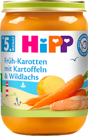 Menü Früh-Karotten mit Kartoffeln & Wildlachs ab dem 5. Monat HiPP