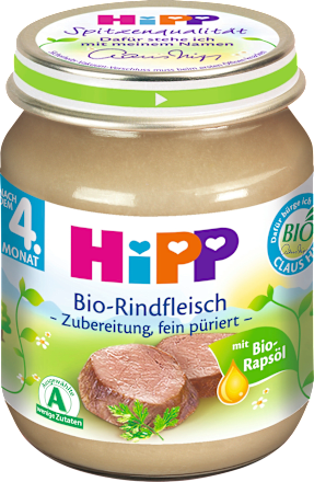 Zubereitung Bio-Rindfleisch nach dem 4. Monat HiPP